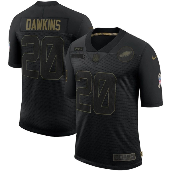 Brian Dawkins Philadelphia Eagles Nike 2020 Salute To Service Retired Limited Jersey - Black