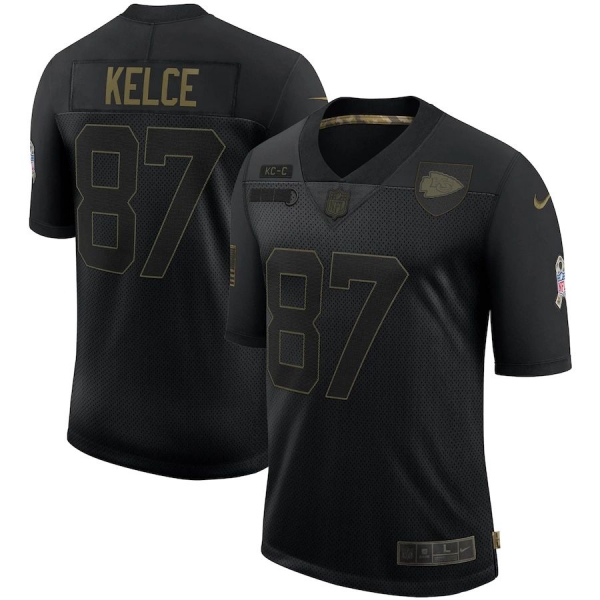 Travis Kelce Kansas City Chiefs Nike 2020 Salute To Service Limited Jersey - Black