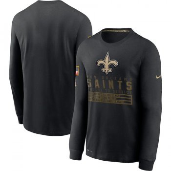 New Orleans Saints Nike 2020 Salute to Service Sideline Performance Long Sleeve T-Shirt - Black