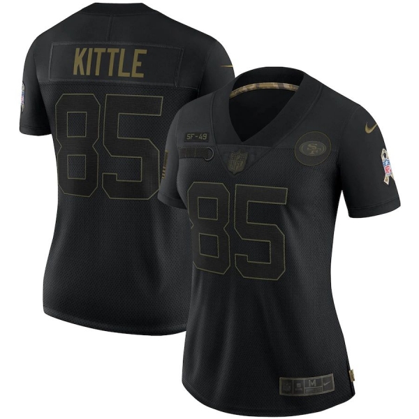 Women's George Kittle San Francisco 49ers Nike 2020 Salute To Service Limited Jersey - Black