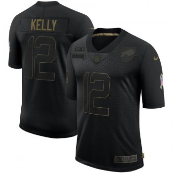 Jim Kelly Buffalo Bills Nike 2020 Salute To Service Retired Limited Jersey - Black