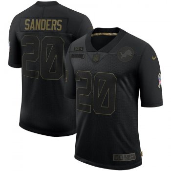 Barry Sanders Detroit Lions Nike 2020 Salute To Service Retired Limited Jersey - Black