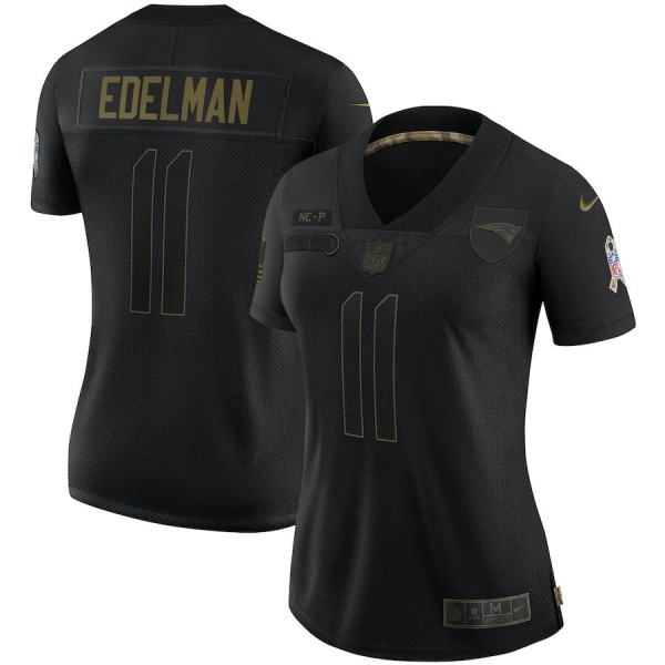 Women's Julian Edelman New England Patriots Nike 2020 Salute To Service Limited Jersey - Black