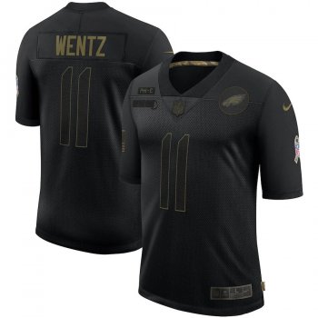 Carson Wentz Philadelphia Eagles Nike 2020 Salute To Service Limited Jersey - Black