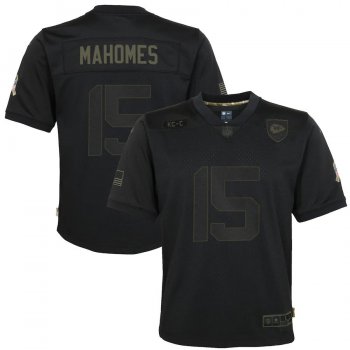 Youth Patrick Mahomes Kansas City Chiefs Nike 2020 Salute to Service Game Jersey - Black