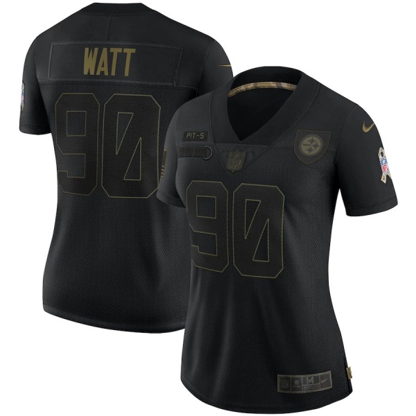 Women's T.J. Watt Pittsburgh Steelers Nike 2020 Salute To Service Limited Jersey - Black