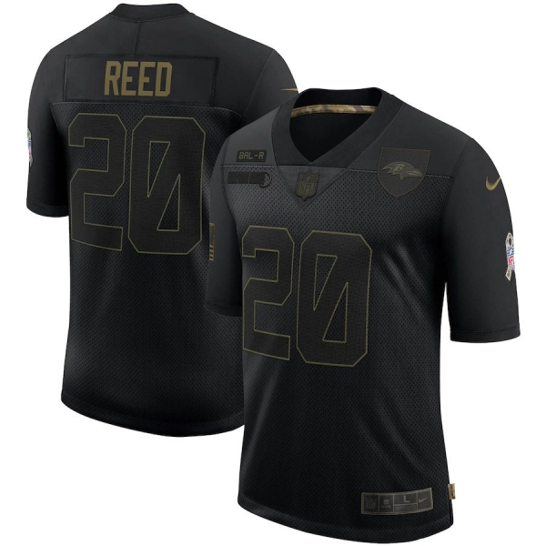 Ed Reed Baltimore Ravens Nike 2020 Salute To Service Retired Limited Jersey - Black