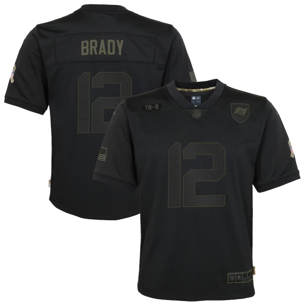 Youth Tom Brady Tampa Bay Buccaneers Nike 2020 Salute to Service Game Jersey - Black