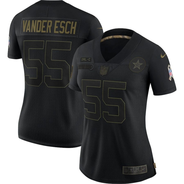 Women's Leighton Vander Esch Dallas Cowboys Nike 2020 Salute To Service Limited Jersey - Black