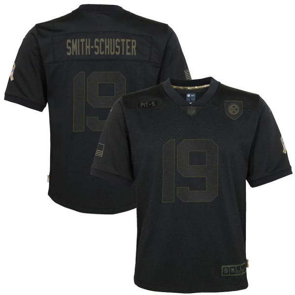 Youth JuJu Smith-Schuster Pittsburgh Steelers Nike 2020 Salute to Service Game Jersey - Black