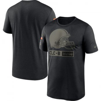 Cleveland Browns Nike 2020 Salute to Service Team Logo Performance T-Shirt - Black