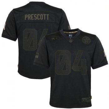 Youth Dak Prescott Dallas Cowboys Nike 2020 Salute to Service Game Jersey - Black