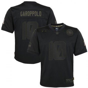 Youth Jimmy Garoppolo San Francisco 49ers Nike 2020 Salute to Service Game Jersey - Black