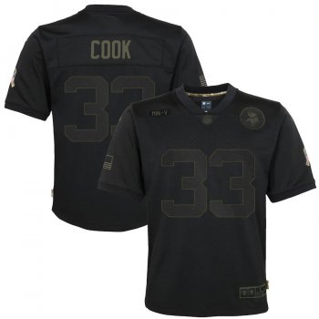 Youth Dalvin Cook Minnesota Vikings Nike 2020 Salute to Service Game Jersey - Black