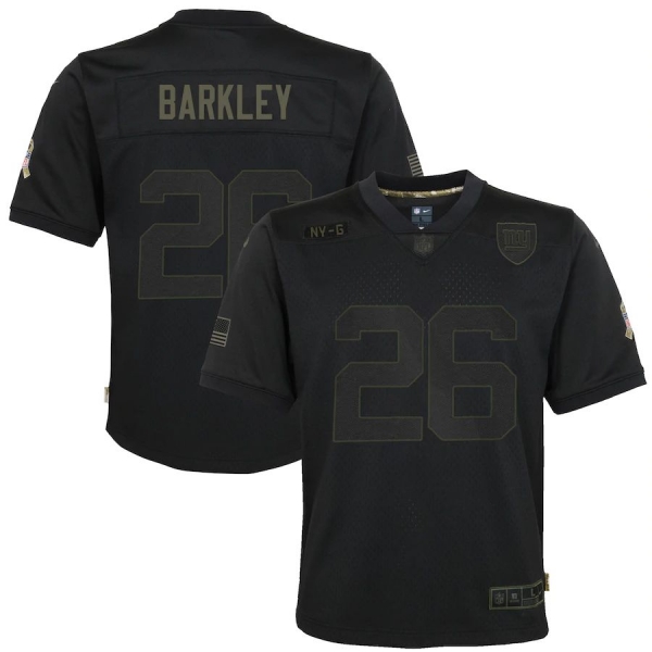 Youth Saquon Barkley New York Giants Nike 2020 Salute to Service Game Jersey - Black