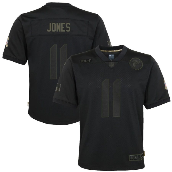 Youth Julio Jones Atlanta Falcons Nike 2020 Salute to Service Game Jersey - Black