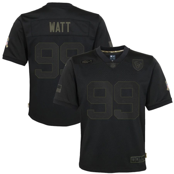 Youth J.J. Watt Houston Texans Nike 2020 Salute to Service Game Jersey - Black