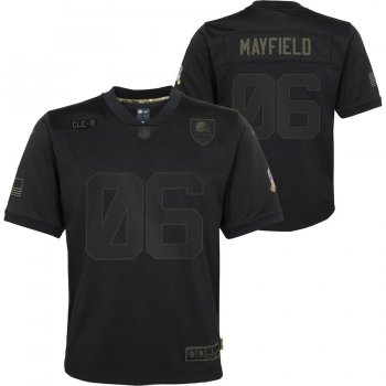 Youth Baker Mayfield Cleveland Browns Nike 2020 Salute to Service Game Jersey - Black