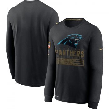 Carolina Panthers Nike 2020 Salute to Service Sideline Performance Long Sleeve T-Shirt - Black