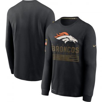 Denver Broncos Nike 2020 Salute to Service Sideline Performance Long Sleeve T-Shirt - Black