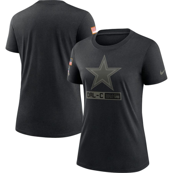 Dallas Cowboys Nike Women's 2020 Salute To Service Performance T-Shirt - Black