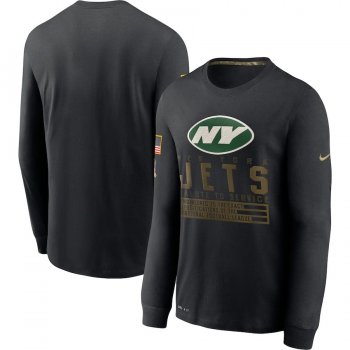 New York Jets Nike 2020 Salute to Service Sideline Performance Long Sleeve T-Shirt - Black