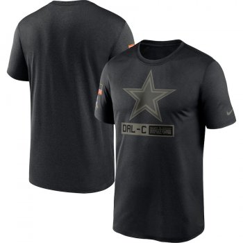 Dallas Cowboys Nike 2020 Salute to Service Team Logo Performance T-Shirt - Black