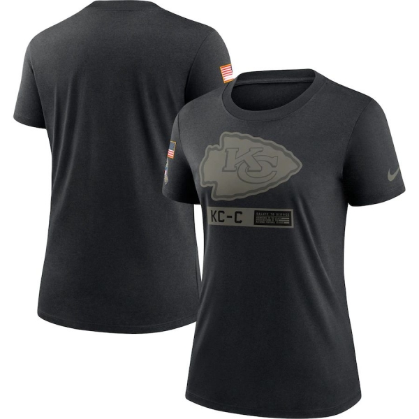 Women's Kansas City Chiefs Nike 2020 Salute To Service Performance T-Shirt - Black