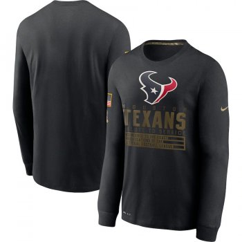 Houston Texans Nike 2020 Salute to Service Sideline Performance Long Sleeve T-Shirt - Black