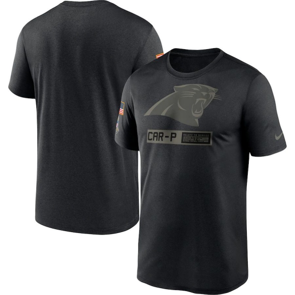 Carolina Panthers Nike 2020 Salute to Service Team Logo Performance T-Shirt - Black