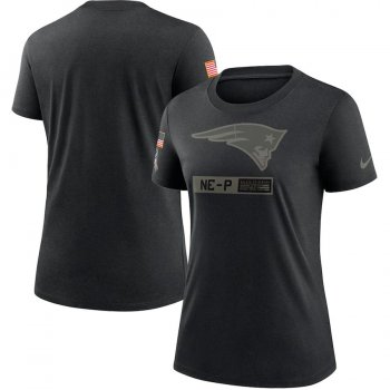 Women's New England Patriots Nike 2020 Salute To Service Performance T-Shirt - Black