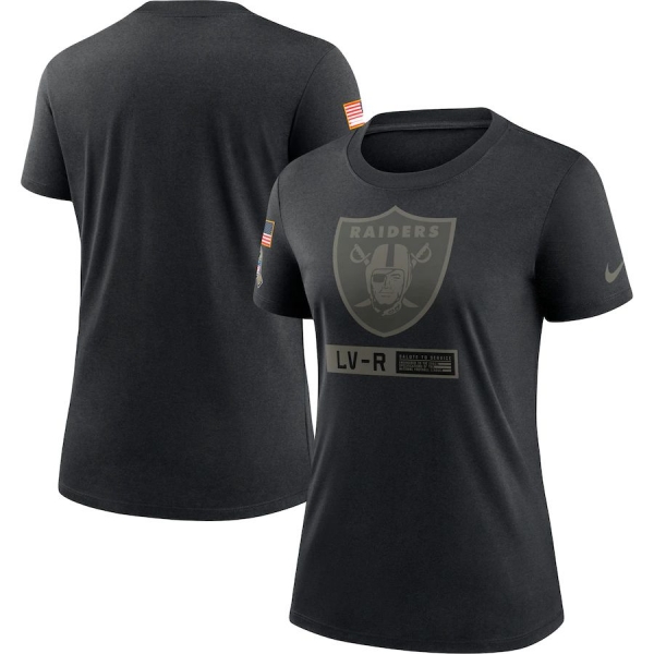 Women's Las Vegas Raiders Nike 2020 Salute To Service Performance T-Shirt - Black