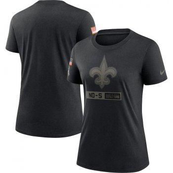 Women's New Orleans Saints Nike 2020 Salute To Service Performance T-Shirt - Black