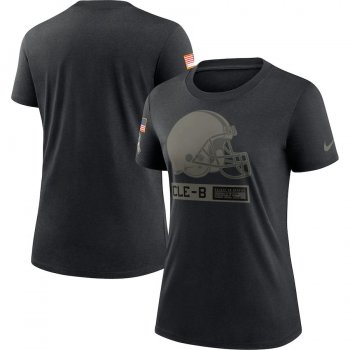 Women's Cleveland Browns Nike 2020 Salute To Service Performance T-Shirt - Black