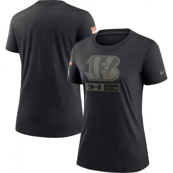 Women's Cincinnati Bengals Nike 2020 Salute To Service Performance T-Shirt - Black