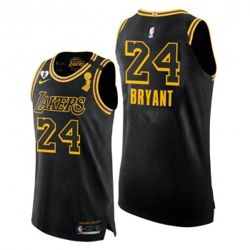 Los Angeles Lakers Kobe Bryant 2020 NBA Finals Champs Authentic Black Jersey Honors Mamba and Gigi