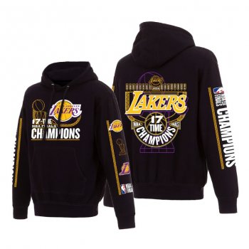 Los Angeles Lakers 17-Time NBA Finals Champions Black Hoodie Logo Sleeve Pullover