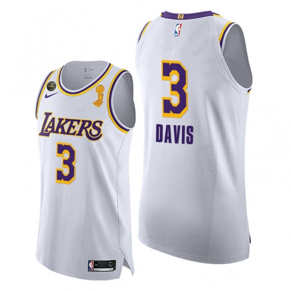 Los Angeles Lakers Anthony Davis 2020 NBA Finals Champions White Association Jersey Social justice