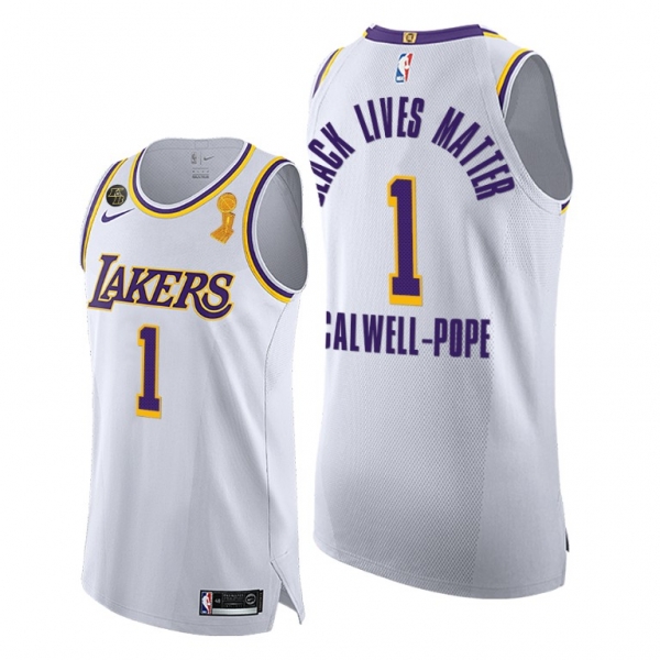 Los Angeles Lakers Kentavious Caldwell-Pope 2020 NBA Finals Champions White Association Jersey BLM