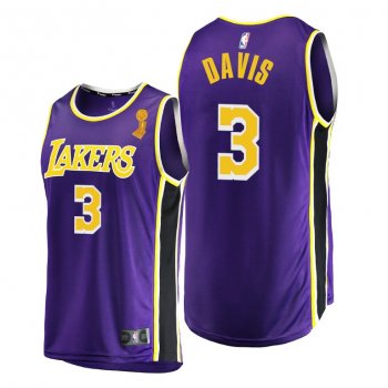 Los Angeles Lakers 2020 NBA Finals Champions Anthony Davis Purple Jersey Replica Statement