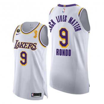 Los Angeles Lakers Rajon Rondo 2020 NBA Finals Champions White Association Jersey BLM