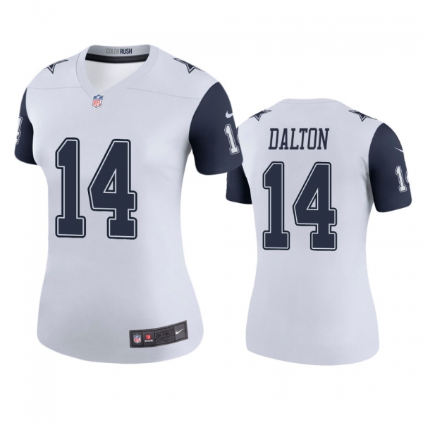 Women's Dallas Cowboys Andy Dalton White Color Rush Legend Jersey