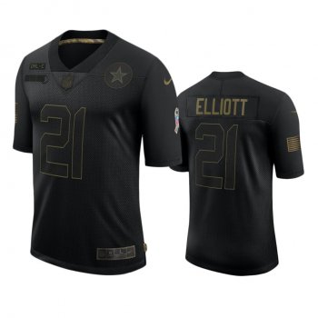 Dallas Cowboys Ezekiel Elliott Black 2020 Salute to Service Limited Jersey