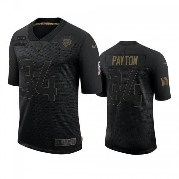 Chicago Bears Walter Payton Black 2020 Salute to Service Limited Jersey