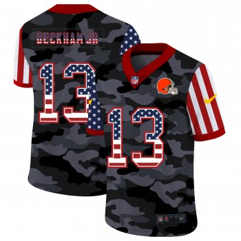 Nike Browns 13 Odell Beckham Jr. Camo 2020 USA Flag Salute to Service Limited Jersey