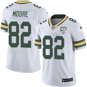 Youth Nike Packers #82 J'Mon Moore White 100th Season Stitched NFL Vapor Untouchable Limited Jersey