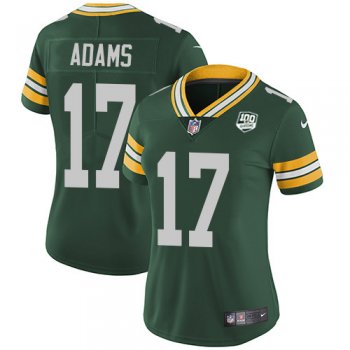 Women's Nike Packers #17 Davante Adams Green Team Color 100th Season Stitched NFL Vapor Untouchable Limited Jersey