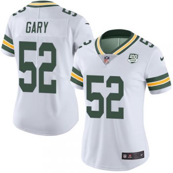 Women's Nike Packers #52 Rashan Gary White 100th Season Stitched NFL Vapor Untouchable Limited Jersey