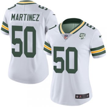 Women's Nike Packers #50 Blake Martinez White 100th Season Stitched NFL Vapor Untouchable Limited Jersey