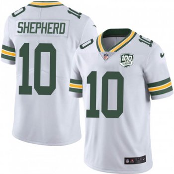 Youth Nike Packers #10 Darrius Shepherd White 100th Season Stitched NFL Vapor Untouchable Limited Jersey